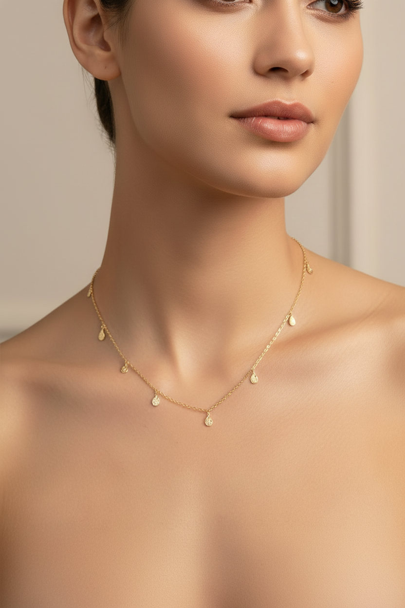 Living Water- Layering Water Drop Crystal Necklace