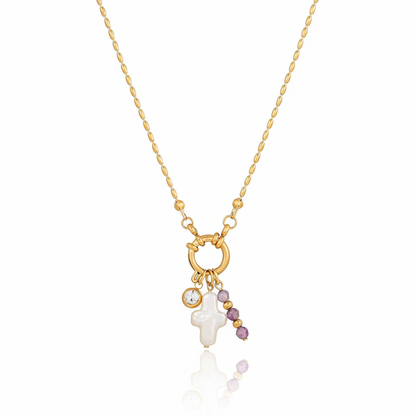 REDEEMED- Freshwater Pearl Cross Pendant