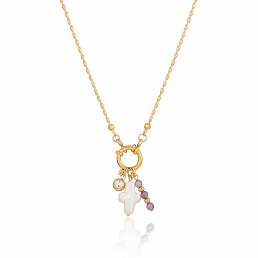 Redeemed- Freshwater Pearl Cross Pendant
