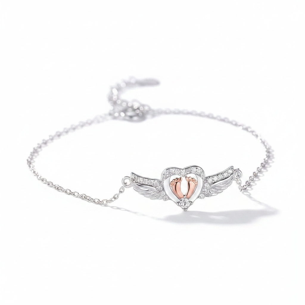 Forever Footprints in my Heart- Angel Baby Bracelet