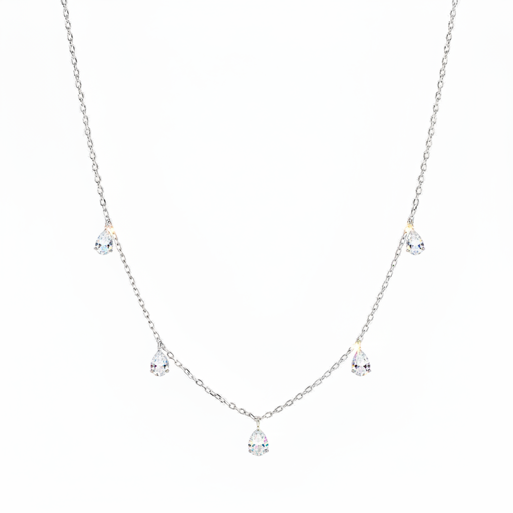 Living Water-  Layering Water Drop Crystal Necklace