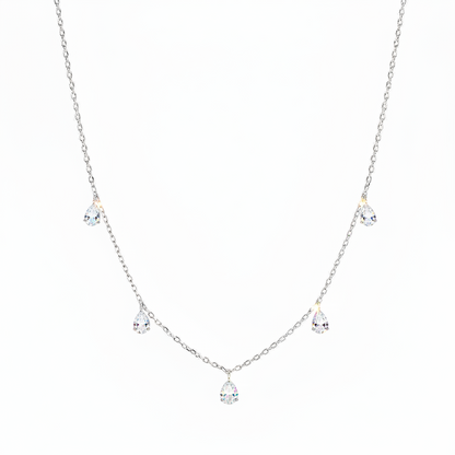 Living Water-  Layering Water Drop Crystal Necklace