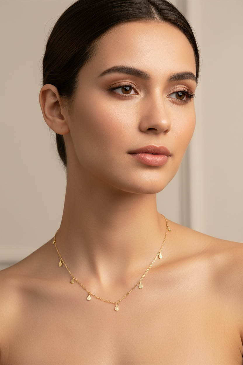 Living Water-  Layering Water Drop Crystal Necklace