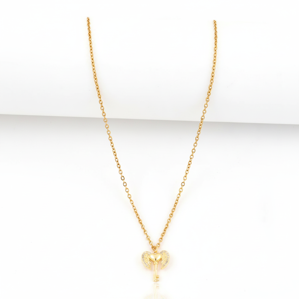 Key to my Heart- Angel Baby Pendant