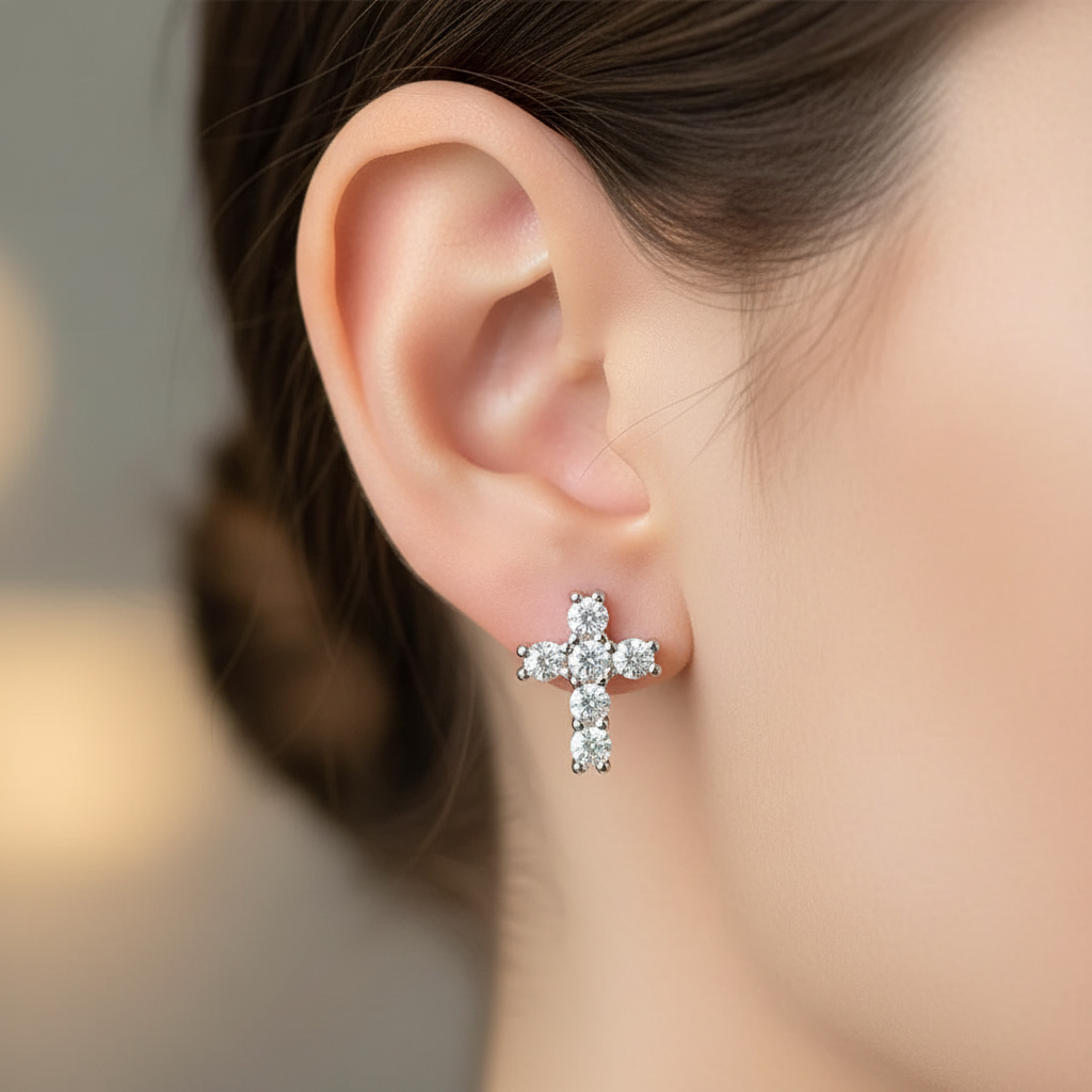 Delivered- Cross Stud Earrings