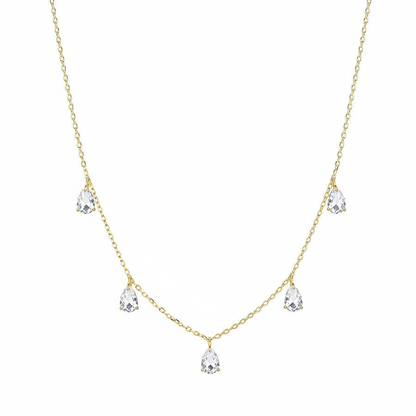 Living Water-  Layering Water Drop Crystal Necklace